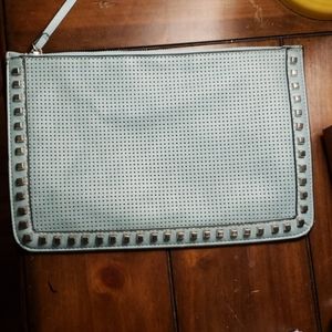 Summer and rose blue studded clutch